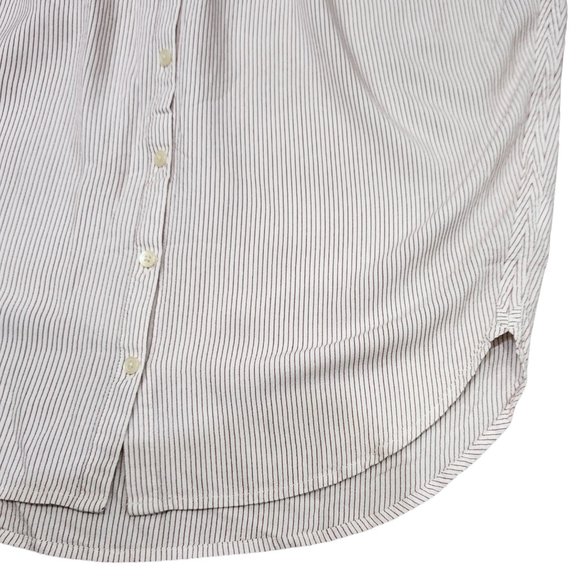 Madewell Central Stripe Oversized Fit Button-Down Red and White Shirt XS - Picture 5 of 10